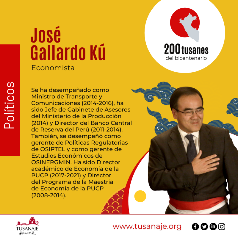 Tusanaje 秘从中来 Rostros del bicentenario . Jose Gallardo Ku. Economista.