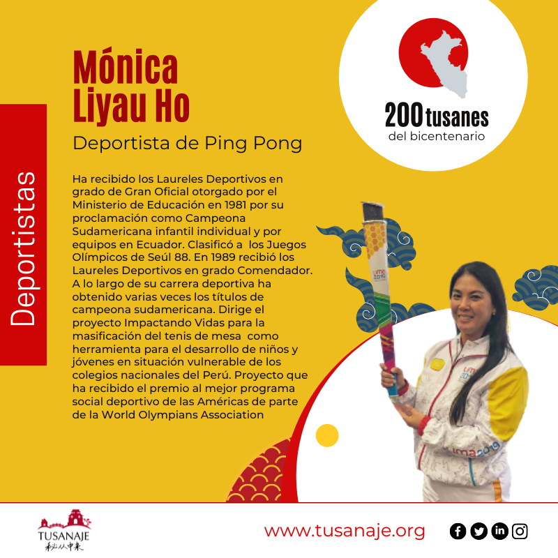 Mónica Liyau Ho, deportista de ping pong.TUSÁN BICENTENARIO