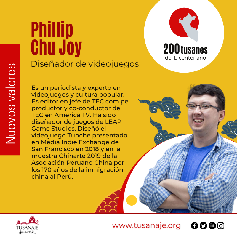 Phillip Chu Joy, diseñador de videojuegos.TUSÁN BICENTENARIO