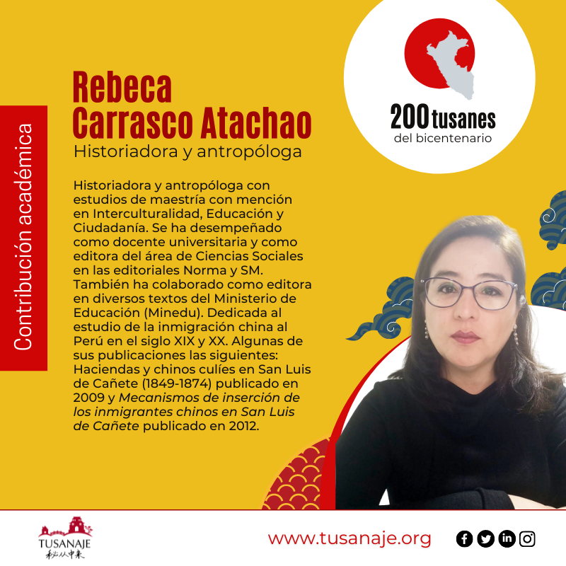 Tusanaje 秘从中来 Rostros del bicentenario . Rebeca Atachao Historiadora y antropologa.
